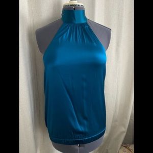 NWT Express turquoise satin blouse